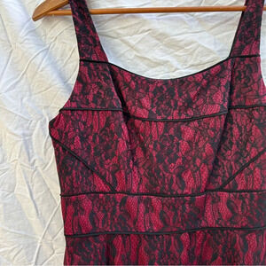 Adrianna Pappell Black and Red Lace Whimsigoth Cocktail Dress Size 12